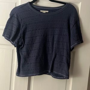 Blue Textured American Eagle Crop Top